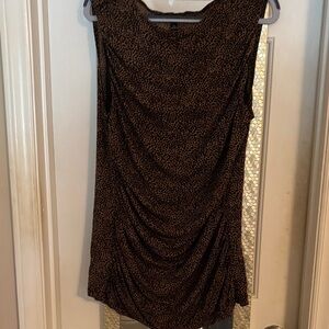ANN TAYLOR Sleeveless Ruched Front Animal Print Top